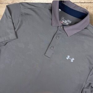 Under Armour Mens HeatGear‎ Loose Fit Polo Shirt Size M Gray Subtle Camo